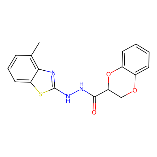 N'-(4-methylbenzo[d]thiazol-2-yl)-2,3-dihydrobenzo[b][1,4]dioxine-2-carbohydrazide structure