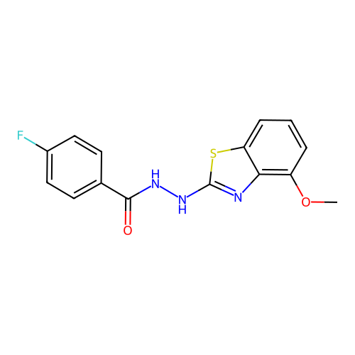 4-fluoro-N'-(4-methoxy-1,3-benzothiazol-2-yl)benzohydrazide structure