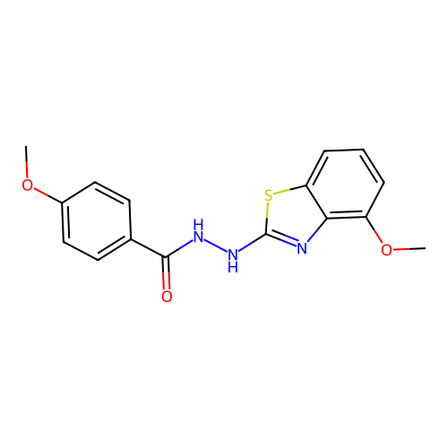 4-methoxy-N'-(4-methoxy-1,3-benzothiazol-2-yl)benzohydrazide structure