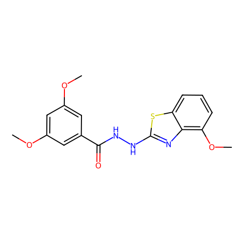 3,5-dimethoxy-N'-(4-methoxy-1,3-benzothiazol-2-yl)benzohydrazide structure