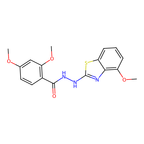 2,4-dimethoxy-N'-(4-methoxy-1,3-benzothiazol-2-yl)benzohydrazide structure