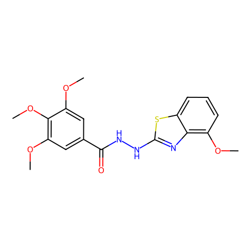 3,4,5-trimethoxy-N'-(4-methoxy-1,3-benzothiazol-2-yl)benzohydrazide structure