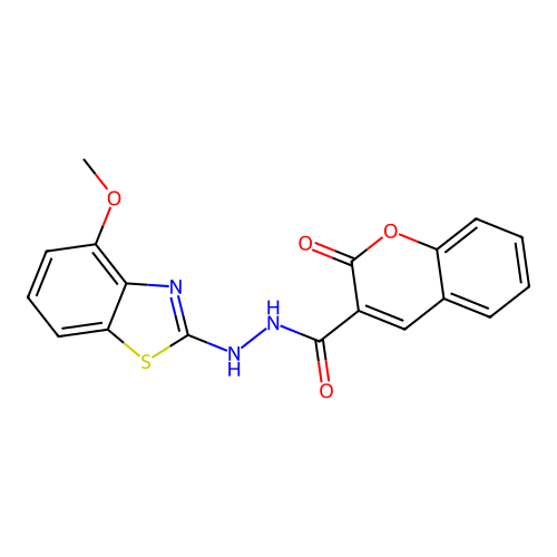 N'-(4-methoxy-1,3-benzothiazol-2-yl)-2-oxochromene-3-carbohydrazide structure