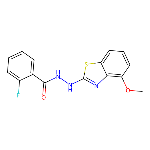 2-fluoro-N'-(4-methoxy-1,3-benzothiazol-2-yl)benzohydrazide structure
