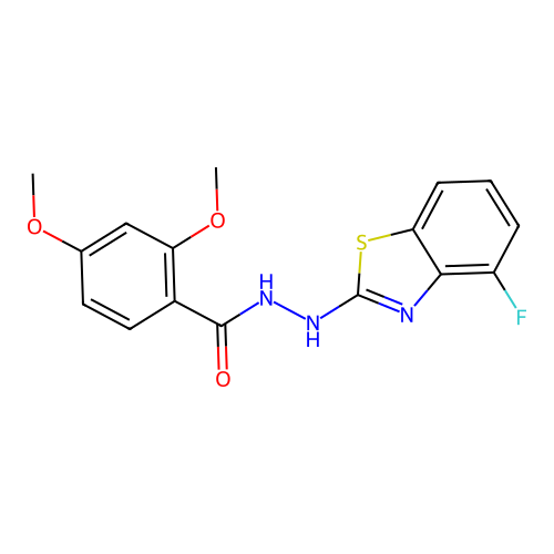 N'-(4-fluoro-1,3-benzothiazol-2-yl)-2,4-dimethoxybenzohydrazide structure
