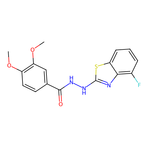 N'-(4-fluoro-1,3-benzothiazol-2-yl)-3,4-dimethoxybenzohydrazide structure