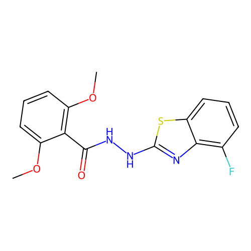 N'-(4-fluoro-1,3-benzothiazol-2-yl)-2,6-dimethoxybenzohydrazide structure