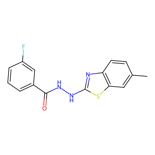 3-fluoro-N'-(6-methyl-1,3-benzothiazol-2-yl)benzohydrazide structure