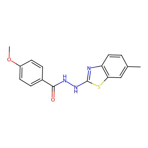 4-methoxy-N'-(6-methyl-1,3-benzothiazol-2-yl)benzohydrazide structure