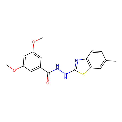 3,5-dimethoxy-N'-(6-methyl-1,3-benzothiazol-2-yl)benzohydrazide structure