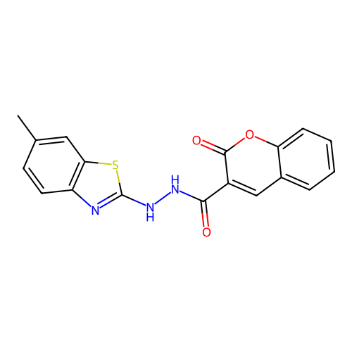 N'-(6-methylbenzo[d]thiazol-2-yl)-2-oxo-2H-chromene-3-carbohydrazide structure