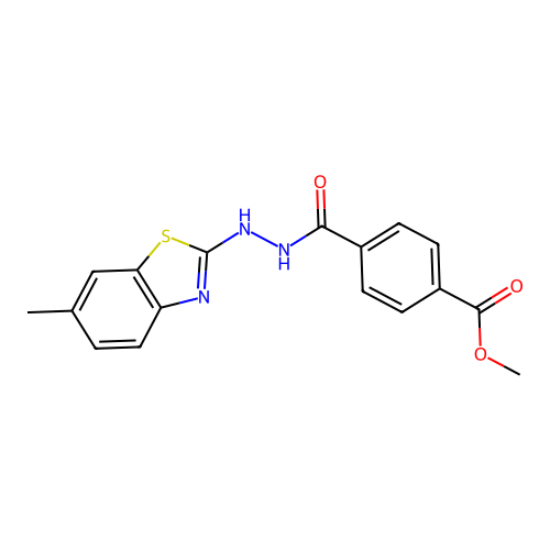 Methyl 4-(2-(6-methylbenzo[d]thiazol-2-yl)hydrazinecarbonyl)benzoate structure