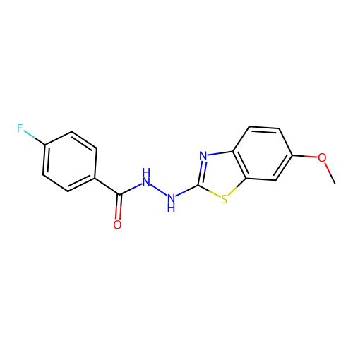 4-fluoro-N'-(6-methoxy-1,3-benzothiazol-2-yl)benzohydrazide structure