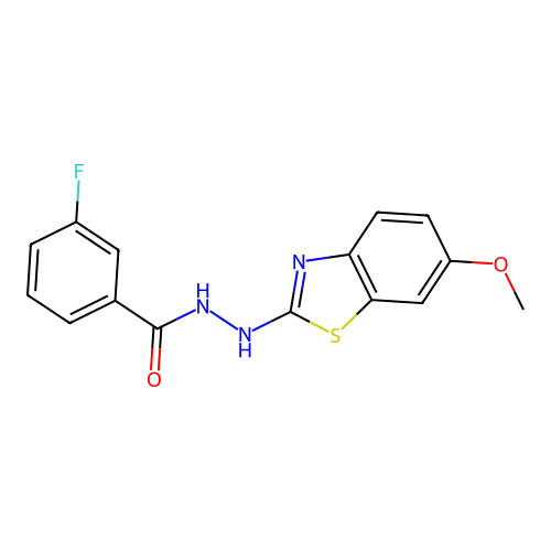 3-fluoro-N'-(6-methoxy-1,3-benzothiazol-2-yl)benzohydrazide structure