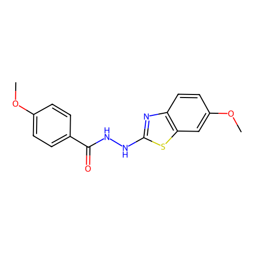 4-methoxy-N'-(6-methoxy-1,3-benzothiazol-2-yl)benzohydrazide structure