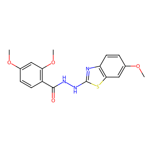 2,4-dimethoxy-N'-(6-methoxy-1,3-benzothiazol-2-yl)benzohydrazide structure