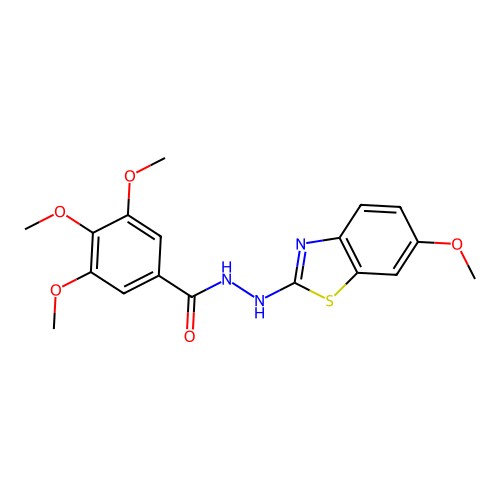 3,4,5-trimethoxy-N'-(6-methoxy-1,3-benzothiazol-2-yl)benzohydrazide structure