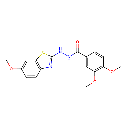 3,4-dimethoxy-N'-(6-methoxy-1,3-benzothiazol-2-yl)benzohydrazide structure