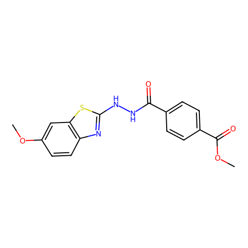 Methyl 4-(2-(6-methoxybenzo[d]thiazol-2-yl)hydrazinecarbonyl)benzoate structure
