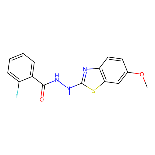 2-fluoro-N'-(6-methoxy-1,3-benzothiazol-2-yl)benzohydrazide structure