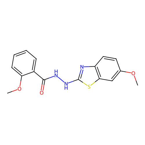 2-methoxy-N'-(6-methoxy-1,3-benzothiazol-2-yl)benzohydrazide structure