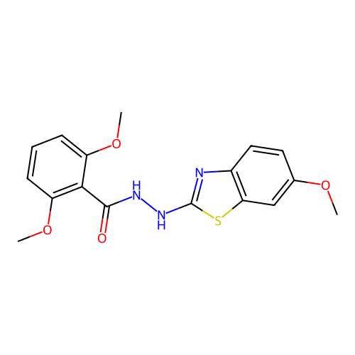 2,6-dimethoxy-N'-(6-methoxy-1,3-benzothiazol-2-yl)benzohydrazide structure