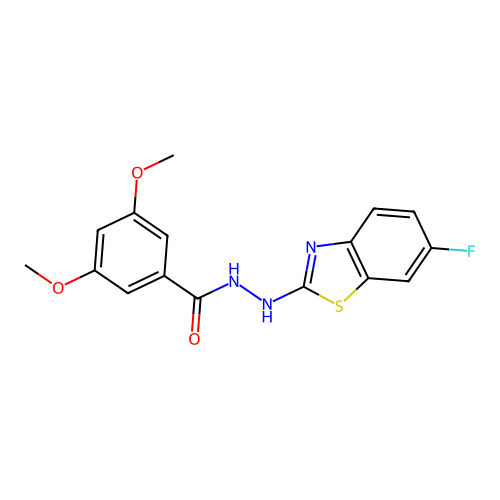 N'-(6-fluoro-1,3-benzothiazol-2-yl)-3,5-dimethoxybenzohydrazide structure