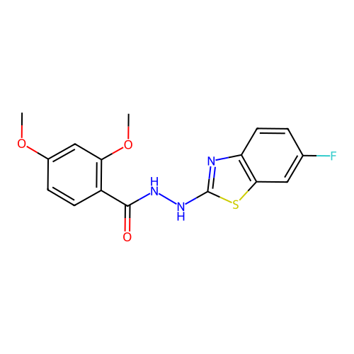 N'-(6-fluoro-1,3-benzothiazol-2-yl)-2,4-dimethoxybenzohydrazide structure