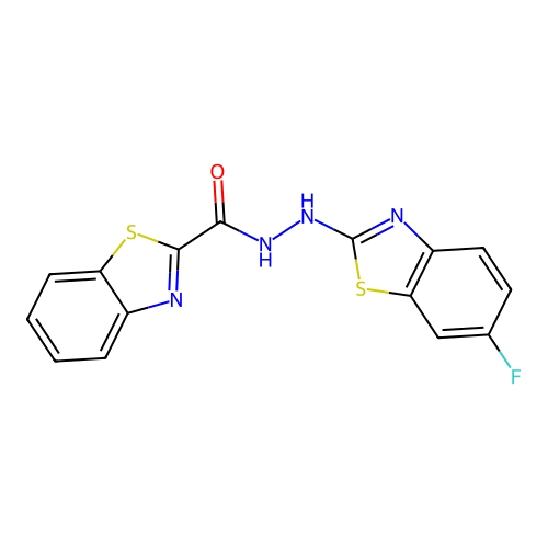 N'-(6-fluoro-1,3-benzothiazol-2-yl)-1,3-benzothiazole-2-carbohydrazide structure