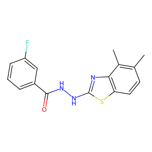 N'-(4,5-dimethyl-1,3-benzothiazol-2-yl)-3-fluorobenzohydrazide structure