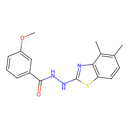 N'-(4,5-dimethyl-1,3-benzothiazol-2-yl)-3-methoxybenzohydrazide structure