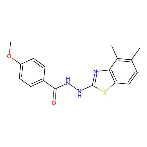 N'-(4,5-dimethyl-1,3-benzothiazol-2-yl)-4-methoxybenzohydrazide structure
