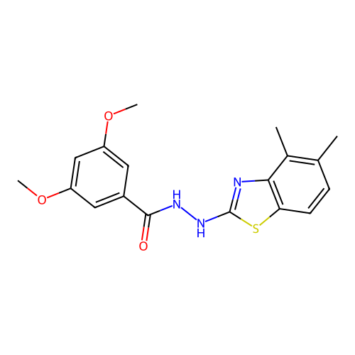 N'-(4,5-dimethyl-1,3-benzothiazol-2-yl)-3,5-dimethoxybenzohydrazide structure