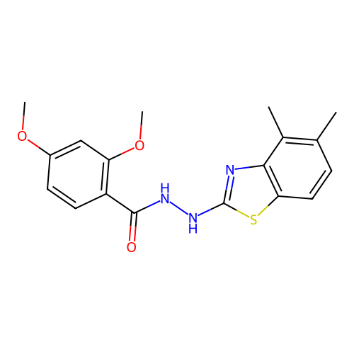 N'-(4,5-dimethyl-1,3-benzothiazol-2-yl)-2,4-dimethoxybenzohydrazide structure