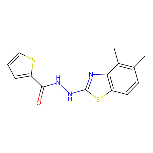 N'-(4,5-dimethyl-1,3-benzothiazol-2-yl)thiophene-2-carbohydrazide structure