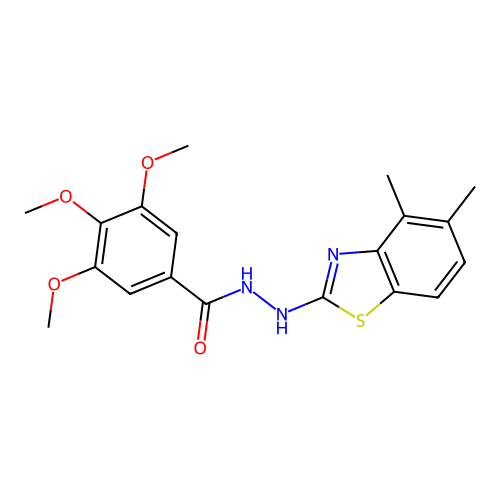 N'-(4,5-dimethyl-1,3-benzothiazol-2-yl)-3,4,5-trimethoxybenzohydrazide structure