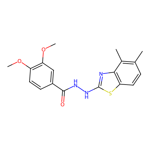 N'-(4,5-dimethyl-1,3-benzothiazol-2-yl)-3,4-dimethoxybenzohydrazide structure