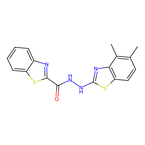 N'-(4,5-dimethyl-1,3-benzothiazol-2-yl)-1,3-benzothiazole-2-carbohydrazide structure