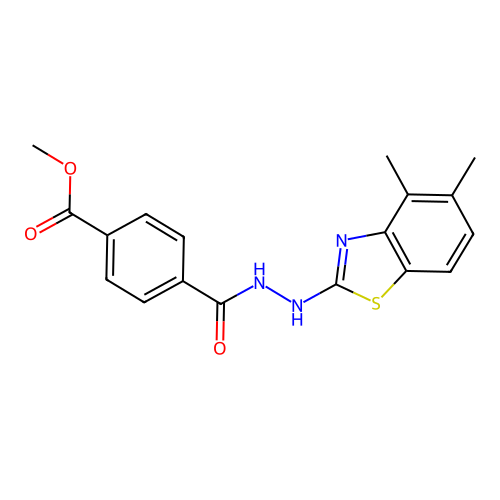 Methyl 4-(2-(4,5-dimethylbenzo[d]thiazol-2-yl)hydrazinecarbonyl)benzoate structure
