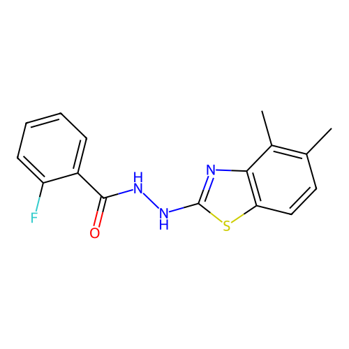 N'-(4,5-dimethyl-1,3-benzothiazol-2-yl)-2-fluorobenzohydrazide structure