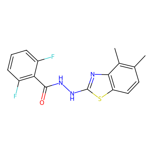 N'-(4,5-dimethyl-1,3-benzothiazol-2-yl)-2,6-difluorobenzohydrazide structure
