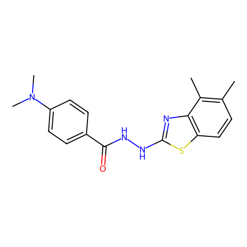 4-(dimethylamino)-N'-(4,5-dimethylbenzo[d]thiazol-2-yl)benzohydrazide structure