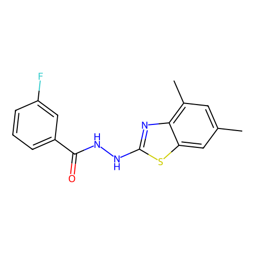 N'-(4,6-dimethyl-1,3-benzothiazol-2-yl)-3-fluorobenzohydrazide structure