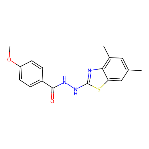 N'-(4,6-dimethyl-1,3-benzothiazol-2-yl)-4-methoxybenzohydrazide structure