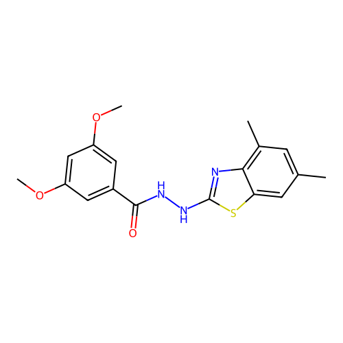 N'-(4,6-dimethyl-1,3-benzothiazol-2-yl)-3,5-dimethoxybenzohydrazide structure
