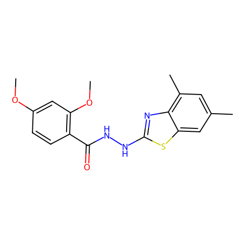 N'-(4,6-dimethyl-1,3-benzothiazol-2-yl)-2,4-dimethoxybenzohydrazide structure