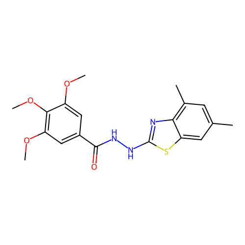 N'-(4,6-dimethyl-1,3-benzothiazol-2-yl)-3,4,5-trimethoxybenzohydrazide structure