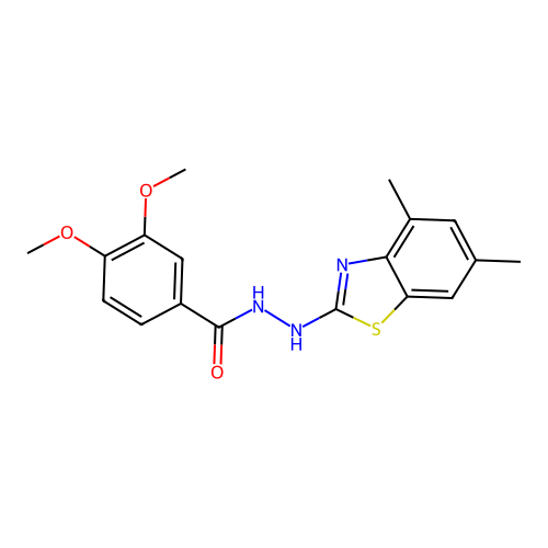 N'-(4,6-dimethyl-1,3-benzothiazol-2-yl)-3,4-dimethoxybenzohydrazide structure