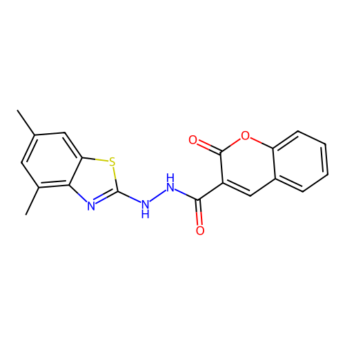 N'-(4,6-dimethylbenzo[d]thiazol-2-yl)-2-oxo-2H-chromene-3-carbohydrazide structure