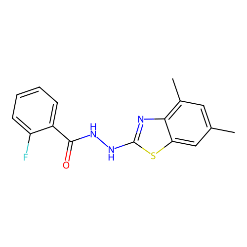N'-(4,6-dimethyl-1,3-benzothiazol-2-yl)-2-fluorobenzohydrazide structure